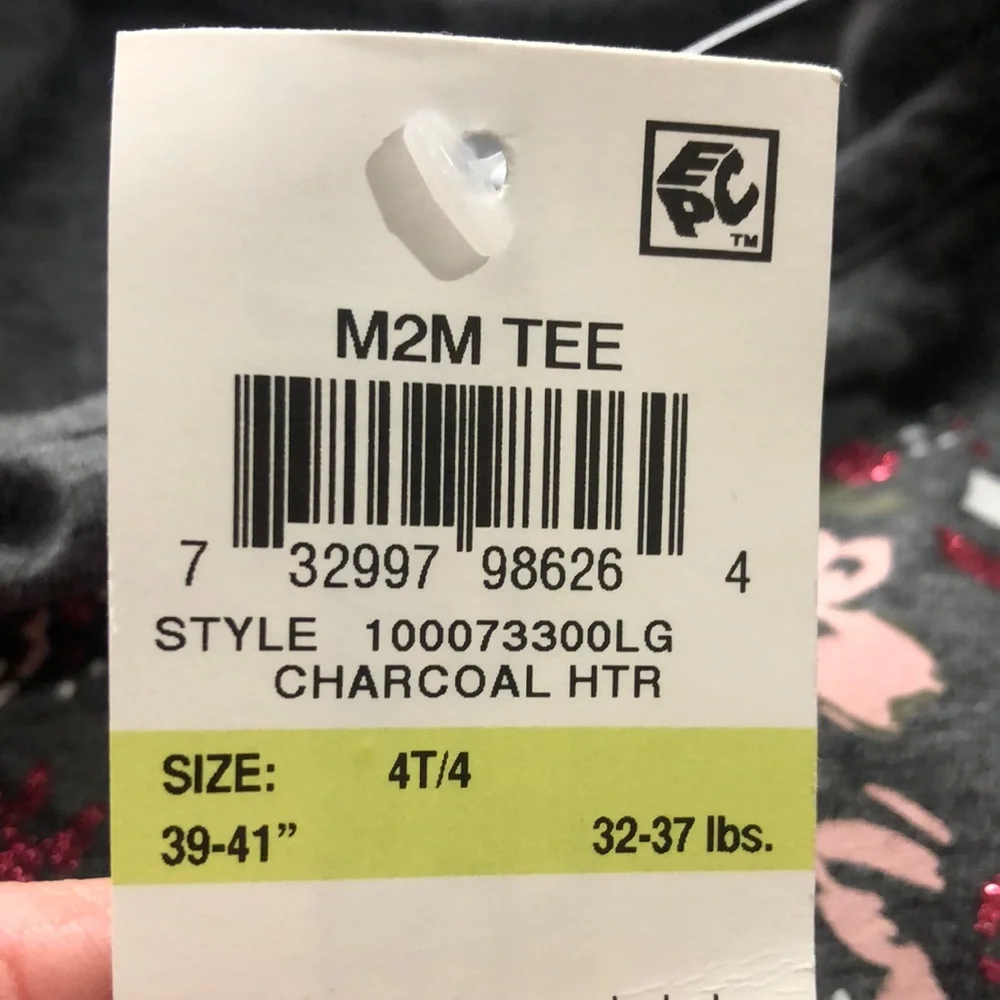 NEW Epic Threads Girls Floral Heart Long Sleeve Top, Size 4T, Gray